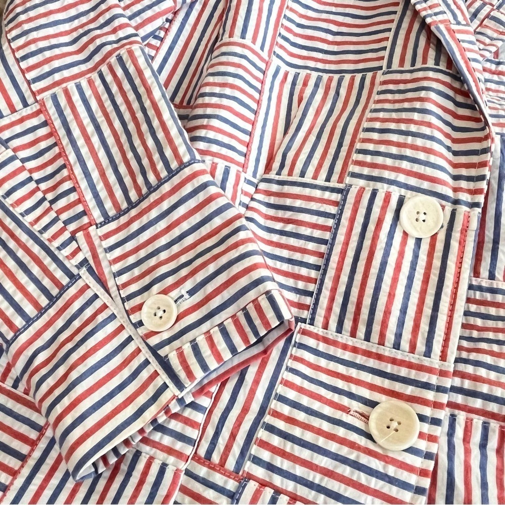 NWOT Talbots Petites Patchwork Seersucker Blazer - Picture 10 of 16